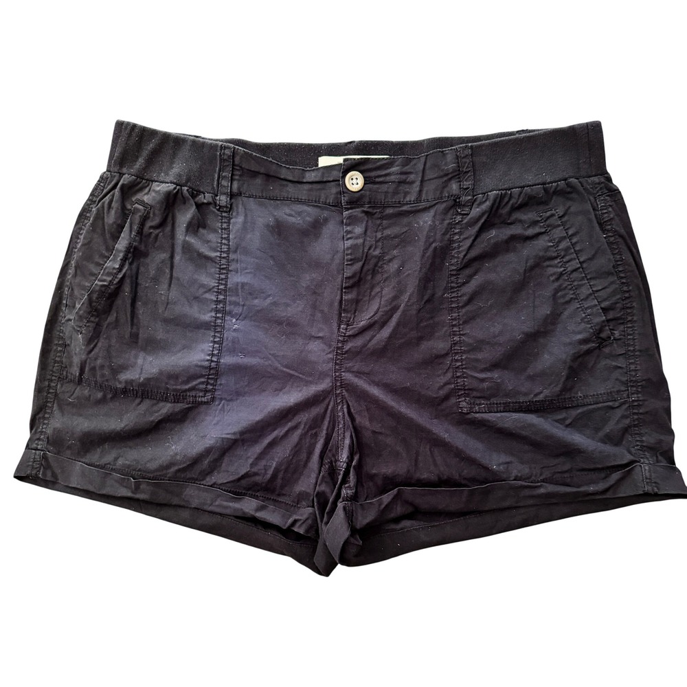 Torrid Womens Black Twill Utility‎ Shorts Size 16 Stretch Comfort Waist RN148862